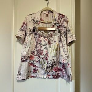 VS 🌸🌷🌼 The Secret Garden Satin Floral Short Coquette Summer Pajama Set 🌷🌼🌸